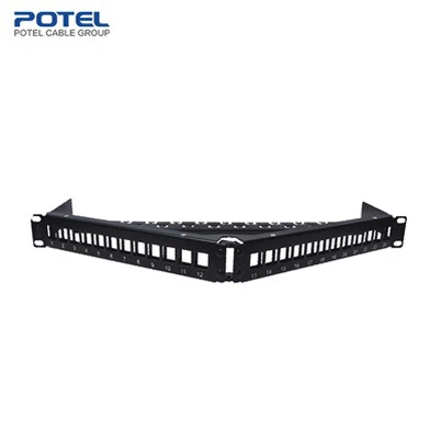 1u {24- Chaw nres nkoj Angled Modular Patch Vaj Huam Sib Luag